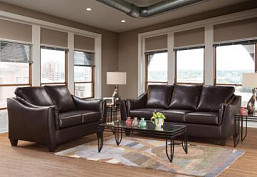 Hughes Bonded Leather Sofa and Loveseat Only $16.99 per Week